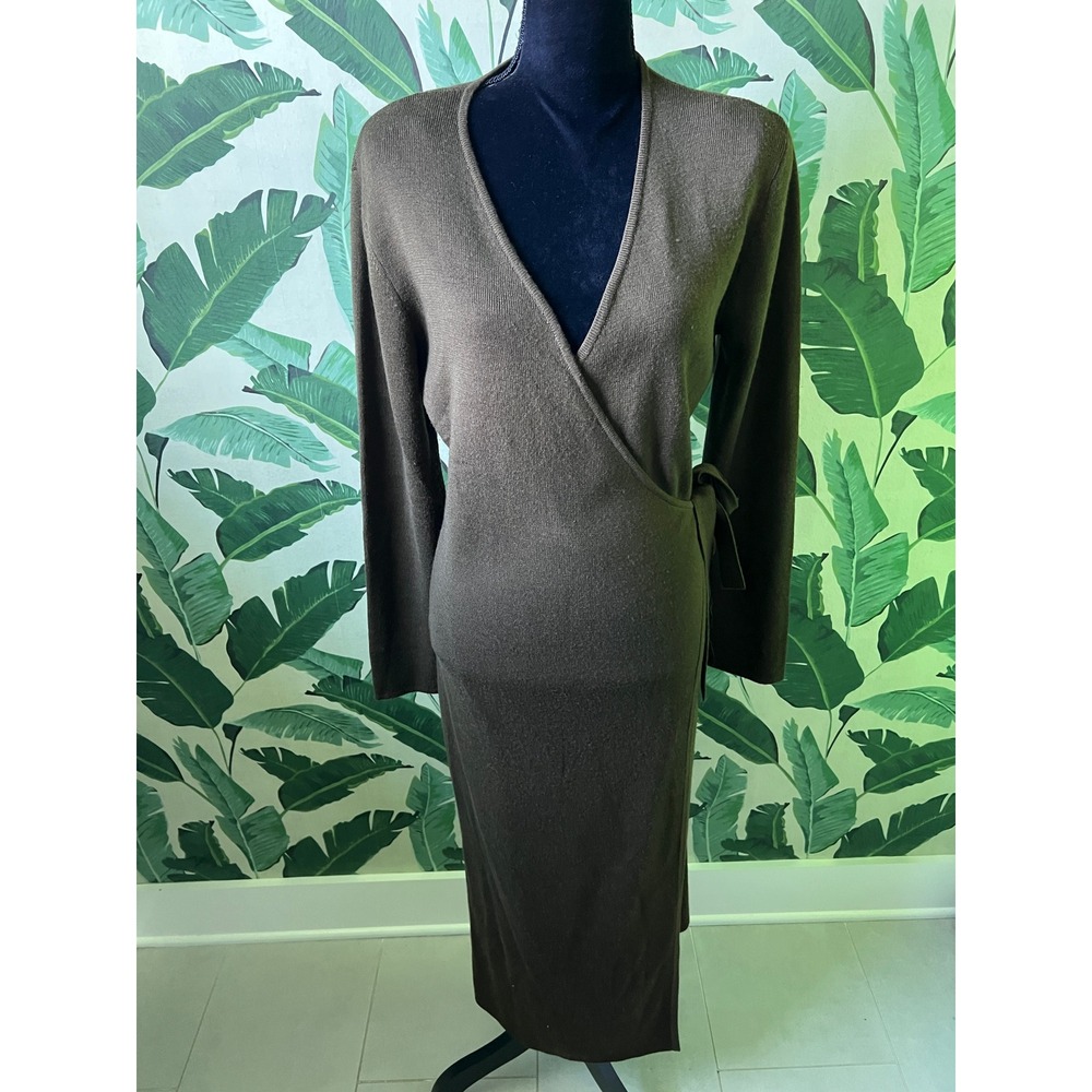Marconi Wrap Sweater Dress Women S Olive Green